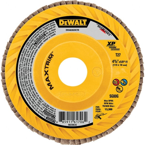 Flap Disc: 40 Grit, Ceramic, Type 27 MPN:DWA8280HCTR