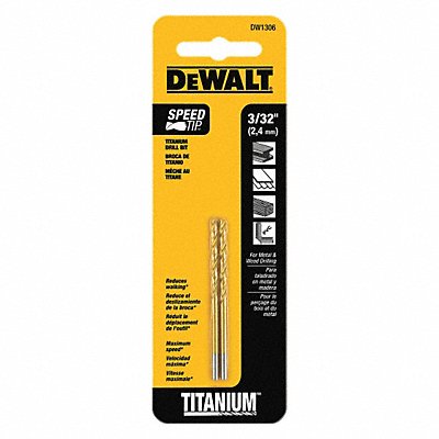 Drill Bits Split Point Titanium 3/32 in. MPN:DW1306