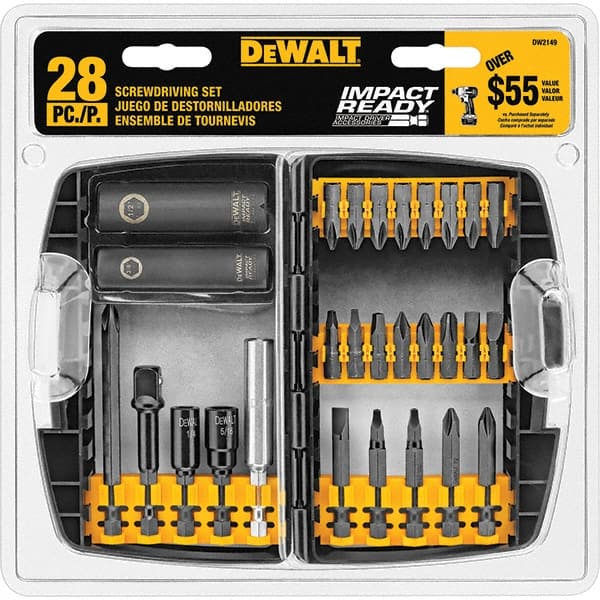 Power Screwdriver Bit Set Screwdriver Bit Set: 28 Pc, SQ1SQ2SQ3, 1/4