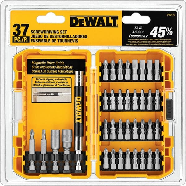 Power Screwdriver Bit Set Screwdriver Bit Set: 37 Pc, SQ1SQ2SQ3, 1/4