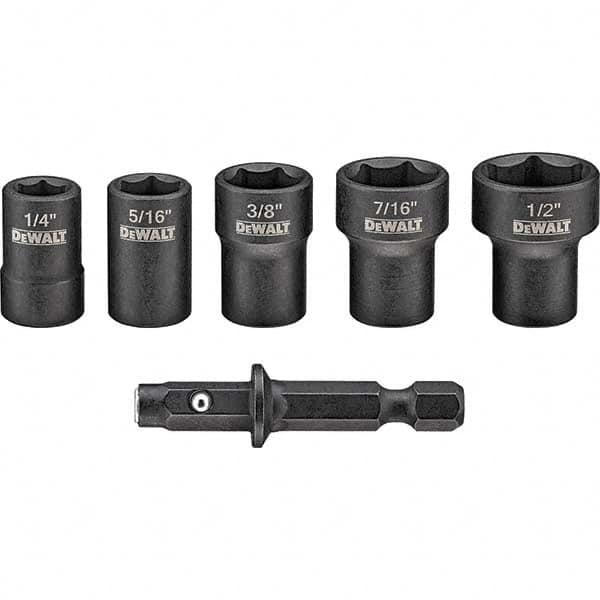 Power & Impact Screwdriver Bit Sets, Set Type: Hex , Bit Type: Magnetic Nut Driver , Overall Length Range: 1 to 2.9 in , Point Type: Hex , Drive Size: 1/4  MPN:DWADND-5