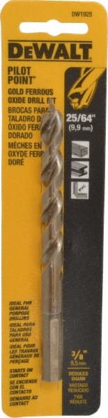 Reduced Shank Drill Bit: 25/64'' Dia, 3/8'' Shank Dia, 135 0, High Speed Steel MPN:DW1925