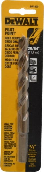 Reduced Shank Drill Bit: 29/64'' Dia, 3/8'' Shank Dia, 135 0, High Speed Steel MPN:DW1929