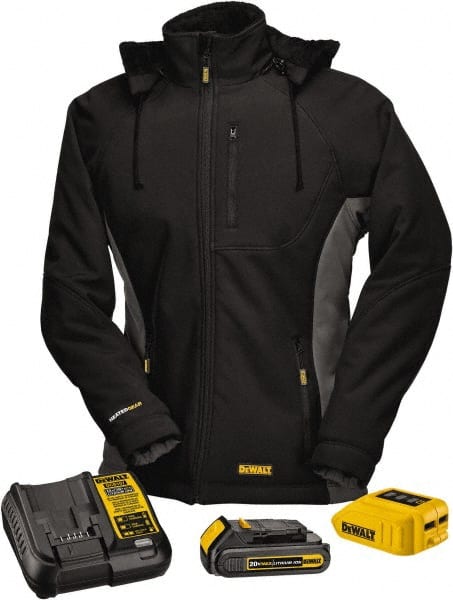 Heated Jacket: Size Large, Black, Polyester MPN:DCHJ066C1-M