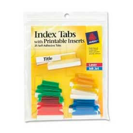 Avery® Self-Adhesive Index Tabs with Printable Inserts 1