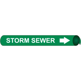 NMC™ Precoiled & Strap-On Pipe Marker Storm Sewer Fits Over 10