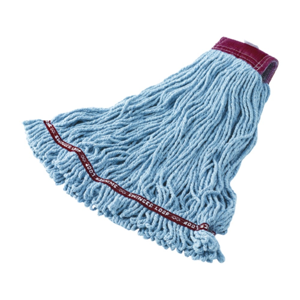 Rubbermaid Wet Mop Head, Swinger Loop, Cotton Blend, Large, Blue, Case Of 6 (Min Order Qty 2) MPN:FGC11306BL00