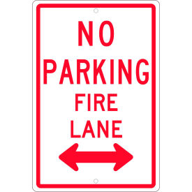 NMC TM620H Traffic Sign No Parking Fire Lane Double Arrow 18