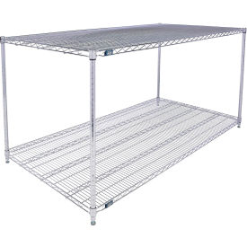 Nexel® 2 Shelf Stainless Steel Wire Shelving Unit Starter 72