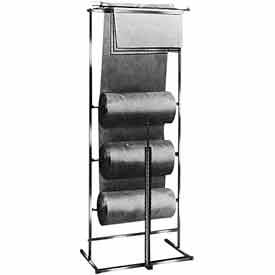 3 Roll Polyethylene Horizontal Dispensing Rack - Square Tubing - Chrome K30