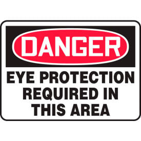 Accuform MPPE010VS Danger Sign Eye Protection Required In This Area 14