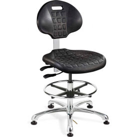 Bevco 7351E Everlast E Polyurethane ESD Chair Aluminum Base ESD Mushroom Glides Black 7351E