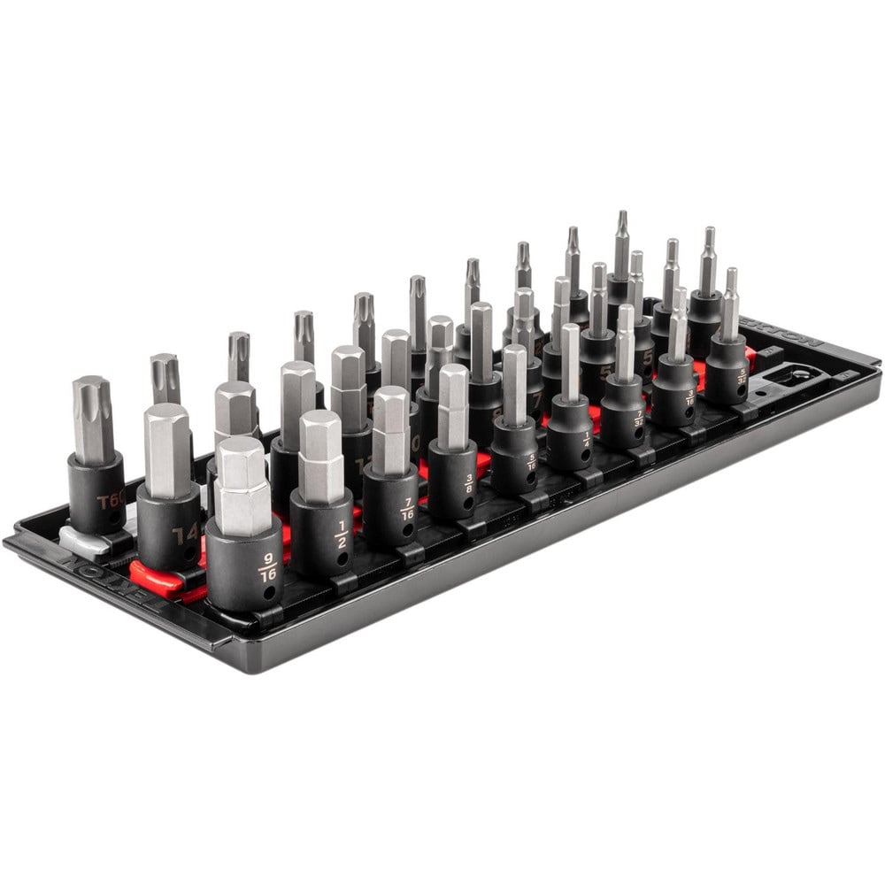 Hex & Torx Bit Socket Sets, Set Type: Impact Hex Bit, Torx Bit Socket Set , Drive Size: 3/8 in , Minimum Set Hex Size (Inch): 5/32  MPN:SIB91202