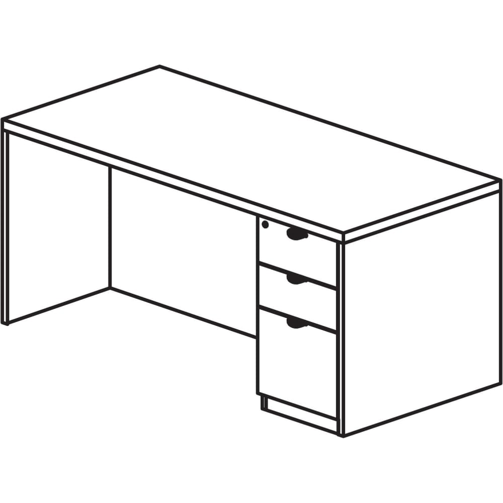 Lorell Prominence 2.0 60inW Right-Pedestal Computer Desk, 95% Recycled, Gray Elm MPN:PD3060RSPGE