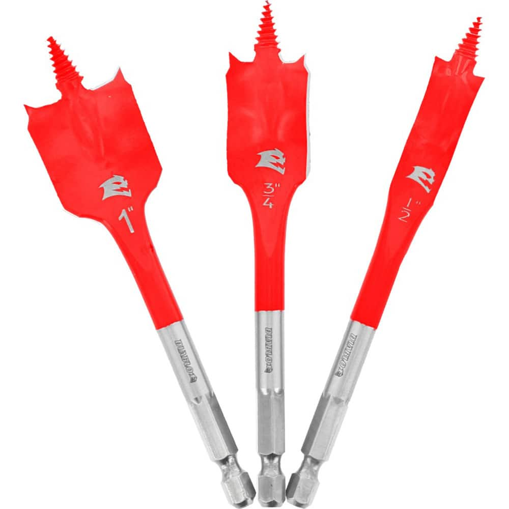 Drill Bit Set: Spade Drill Bits, 3 Pc, 118 ° MPN:DSP1910-S3