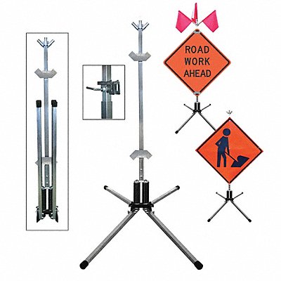 Sign Stand Aluminum 84 in Maximum Mast H MPN:TF18-RG/RU