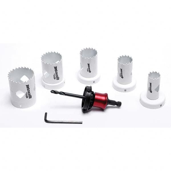 General Purpose Hole Saw Kit: 7 Pc, 1 to 2-1/2