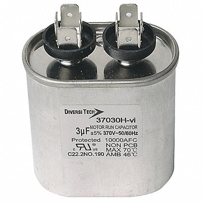 Motor Run Capacitor 370V Oval MPN:37050H