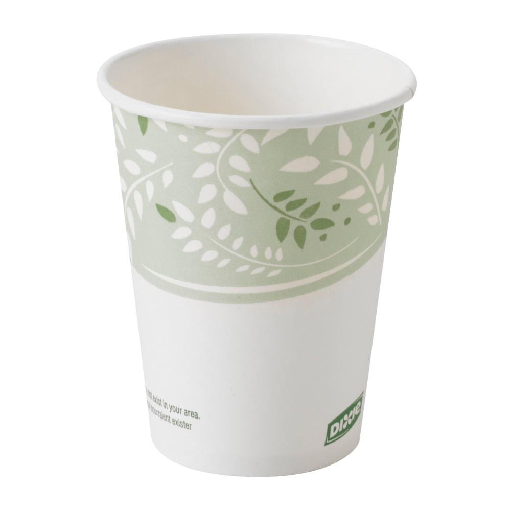 Dixie PLA Paper Hot Cup, 8 Oz, White/Green, 50 Cups Per Sleeve (Min Order Qty 10) MPN:2338PLAEA