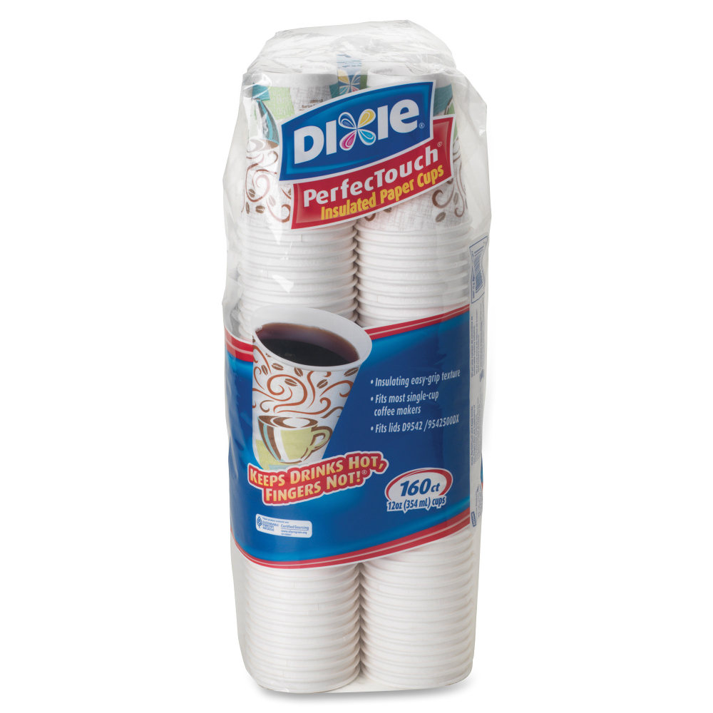 Dixie PerfecTouch Coffee Haze Paper Hot Cups, 12 Oz, Assorted Colors, Pack Of 160 Cups (Min Order Qty 2) MPN:5342CDSBP