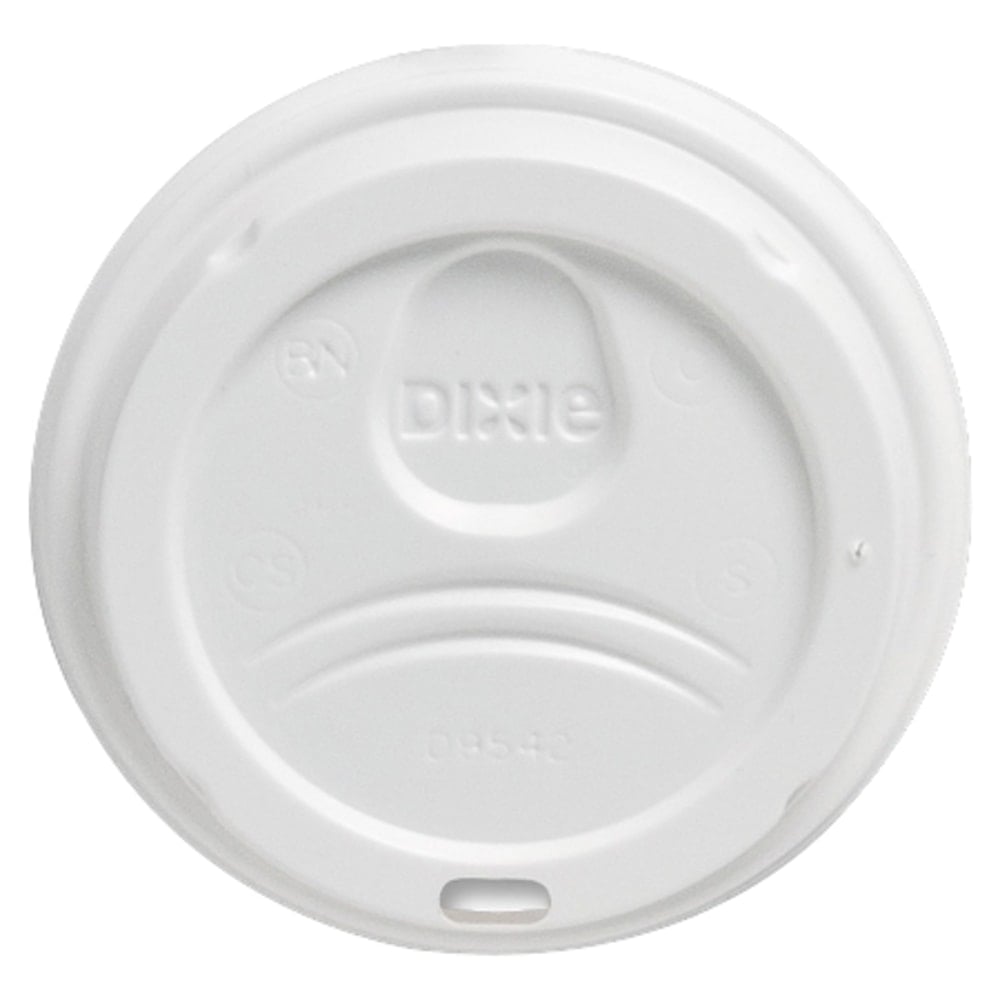 Dixie PerfecTouch Hot Cup Lids, For 10-, 12- And 16-Oz Cups, White, Pack Of 50 Lids (Min Order Qty 13) MPN:9542500DXPK