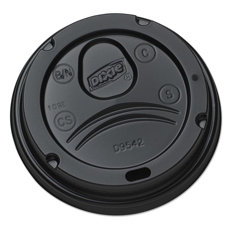 Dixie Drink-Thru Lids For 10-20 Oz Cups, Black, Box Of 1,000 Lids MPN:D9542B