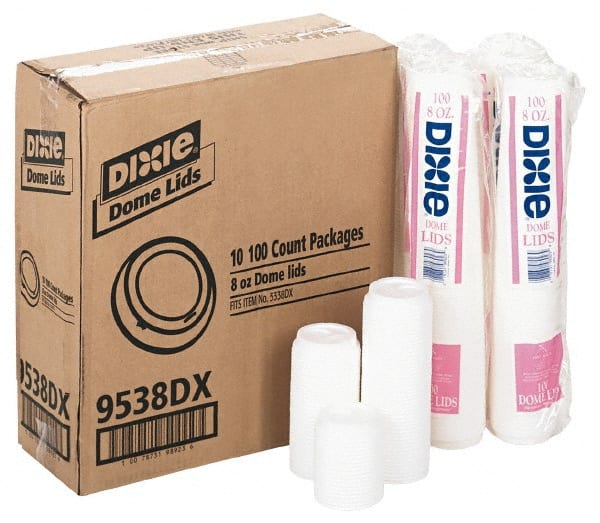 Cup Lid: Fits 8 oz Hot Drink Cups, Dome, 1,000 Pc, White MPN:DXE9538DX