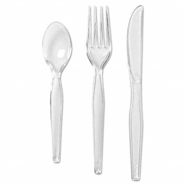 Cutlery Keeper Tray w/Clear Plastic Utensils: 600 Forks, 600 Knives, 600 Spoons MPN:DXECH0180DX7CT