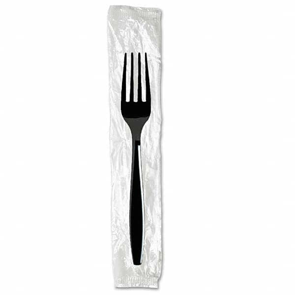 Individually Wrapped Forks, Plastic, Black, 1000/Carton MPN:DXEFH53C7