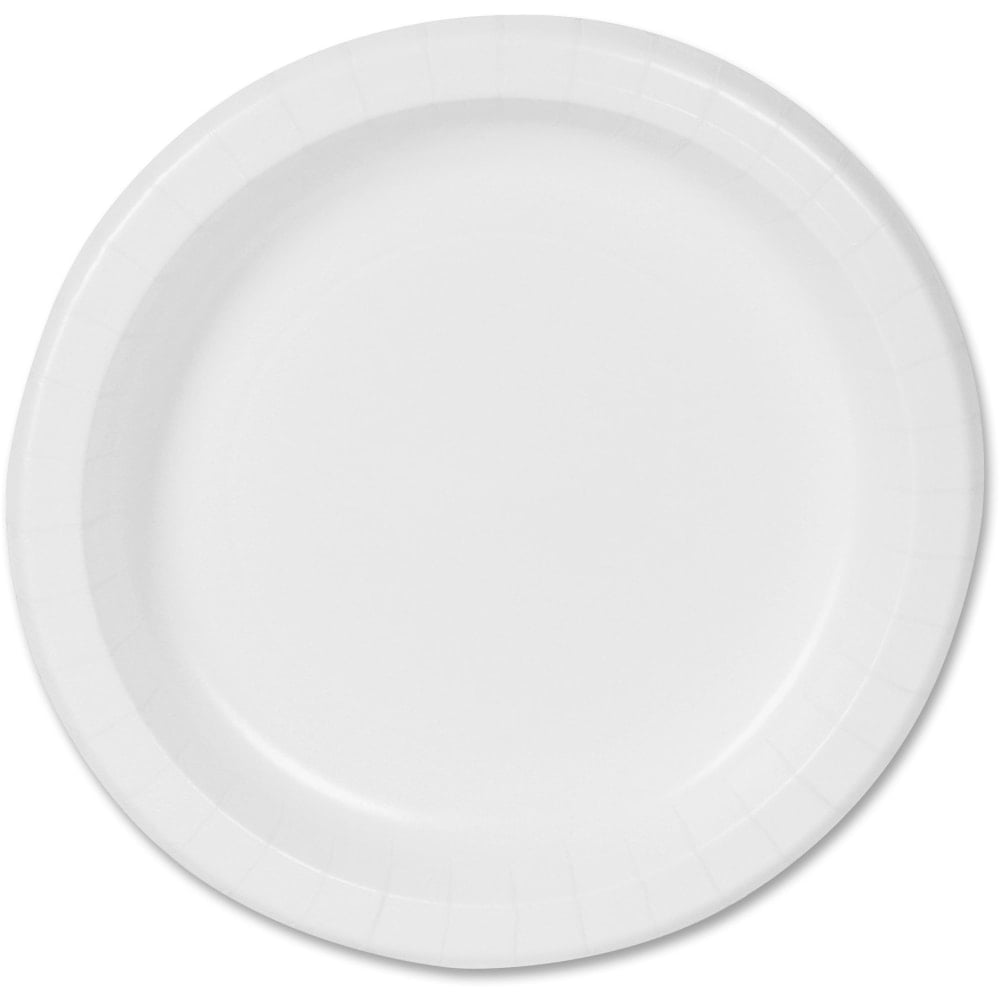 Dixie Basic 8-1/2in Lightweight Paper Plates by GP Pro - 125 / Pack - Microwave Safe - White - Paper Body - 4 / Carton (Min Order Qty 2) MPN:DBP09WCT