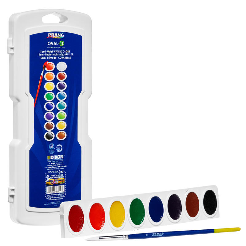 Prang Watercolor Oval Set Without Brush, Assorted, Set Of 16 Colors (Min Order Qty 6) MPN:16000