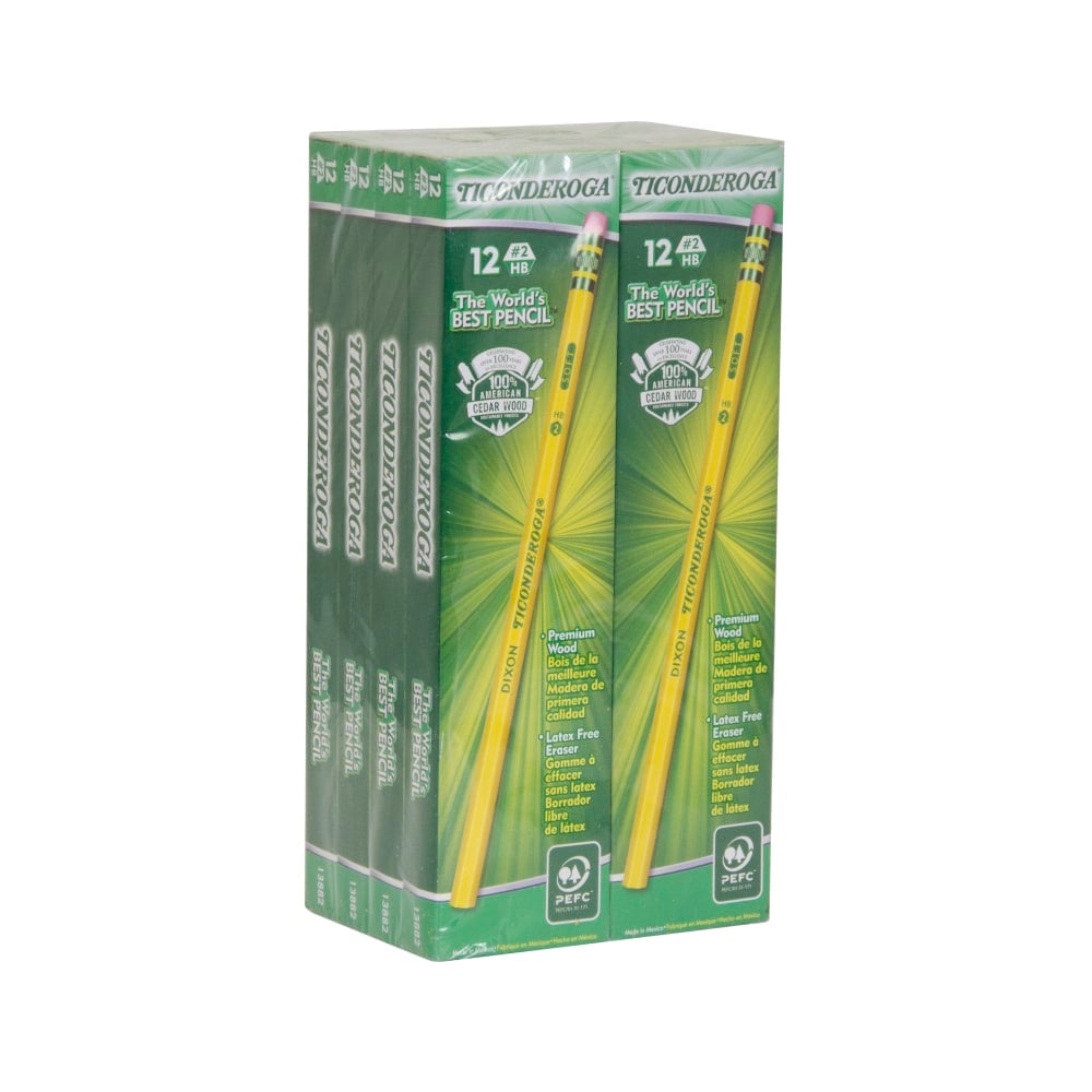 Ticonderoga Woodcase Pencils, #2 Lead, Soft, Pack of 96 (Min Order Qty 4) MPN:13872