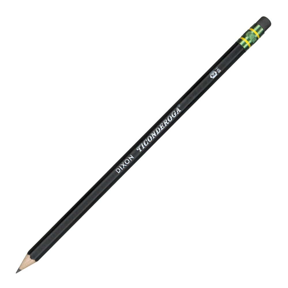 Ticonderoga Pencils, #2 Soft Lead, Black Barrel, Box Of 12 (Min Order Qty 26) MPN:13953