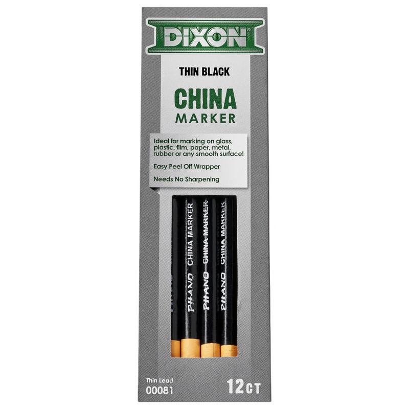 Dixon Phano China Marker, Black, Box of 12 (Min Order Qty 9) MPN:00081