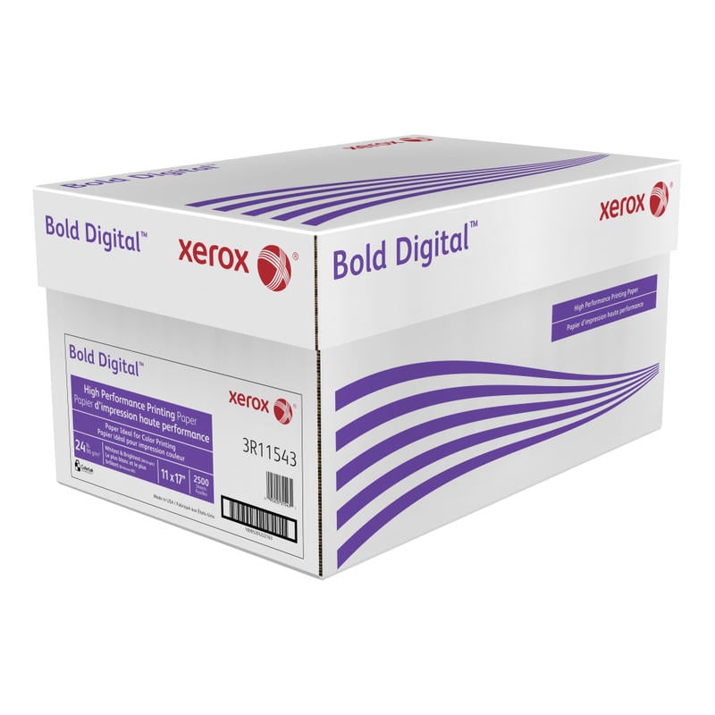 Xerox Bold Digital Printing Paper, Ledger Size (11in x 17in), 98 (U.S.) Brightness, 24 Lb, FSC Certified, Ream Of 500 sheets, Case of 5 Reams MPN:3R11543-CS