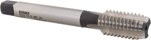 Straight Flute Tap: 1/2-13 UNC, 3 Flutes, Bottoming, 2B Class of Fit, High Speed Steel, Bright/Uncoated MPN:5977030