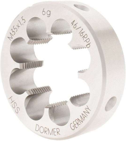 Round Die: M35 x 1.5, 65 mm OD, High Speed Steel MPN:5977933