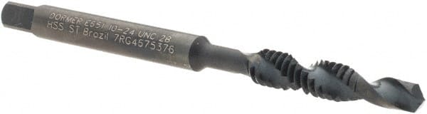 Combination Drill Tap: #10-24, 2B, 2 Flutes, High Speed Steel MPN:5978357