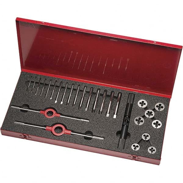 Tap & Die Set: M3 x 0.5 to M10 x 1.5 Taps, M3 x 0.5 to M10 x 1.5 Dies, Metric Coarse MPN:5978808