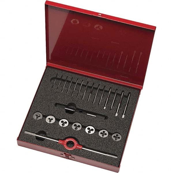 Tap & Die Set: M2 x 0.4 to M6 x 1 Taps, M2.5 x 0.45 to M6 x 1 Dies, Metric Coarse MPN:5978817