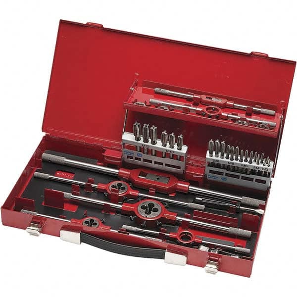 Tap & Die Set: M3 x 0.5 to M12 x 1.75 Taps, M3 x 0.5 to M12 x 1.75 Dies, Metric Coarse MPN:5978820