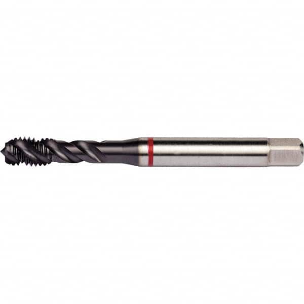 Spiral Flute Tap: #6-32, UNC, 3 Flute, Semi-Bottoming, 2B Class of Fit, TiAlN Top Finish MPN:7350431