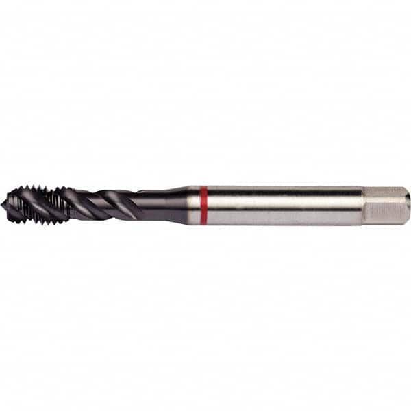 Spiral Flute Tap: 1/4-20, UNC, 3 Flute, Semi-Bottoming, 2B Class of Fit, PM Cobalt, TiAlN Top Finish MPN:7350434