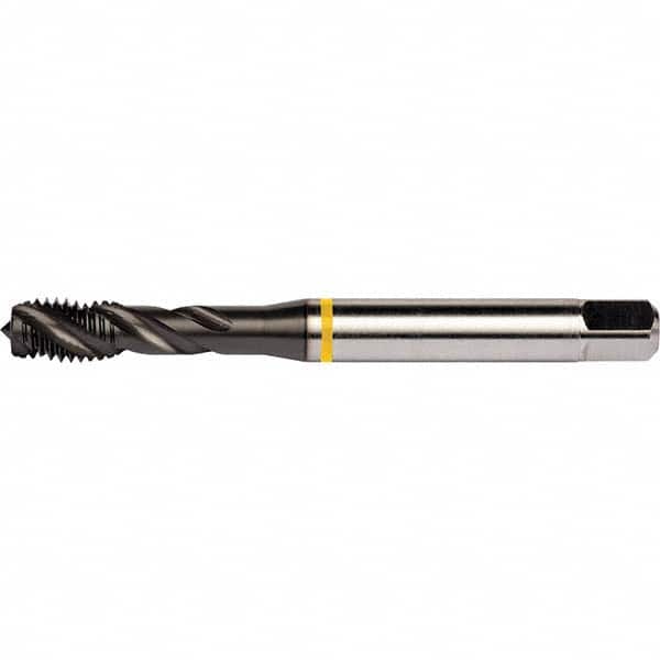Spiral Flute Tap: #10-24, UNC, 3 Flute, Semi-Bottoming, 2B Class of Fit, TiAlN Top Finish MPN:7350513