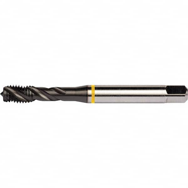 Spiral Flute Tap: 3/8-16, UNC, 3 Flute, Semi-Bottoming, 2B Class of Fit, PM Cobalt, TiAlN Top Finish MPN:7350516