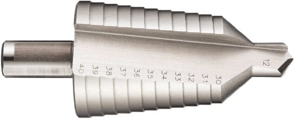 Step Drill Bits: High Speed Steel, 10 Hole Sizes MPN:5972740