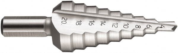 Step Drill Bits: High Speed Steel, 9 Hole Sizes MPN:5972752