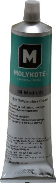 High Temperature Grease: 5.3 oz Tube, Lithium & Phenylmethyl Silicone MPN:0131992