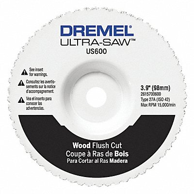 Flush Cut Wheel 3 7/8 in Dia Mounted MPN:US600-01