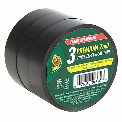 Electrical Tape 0.75 inx 50yd Black PK3 MPN:299004